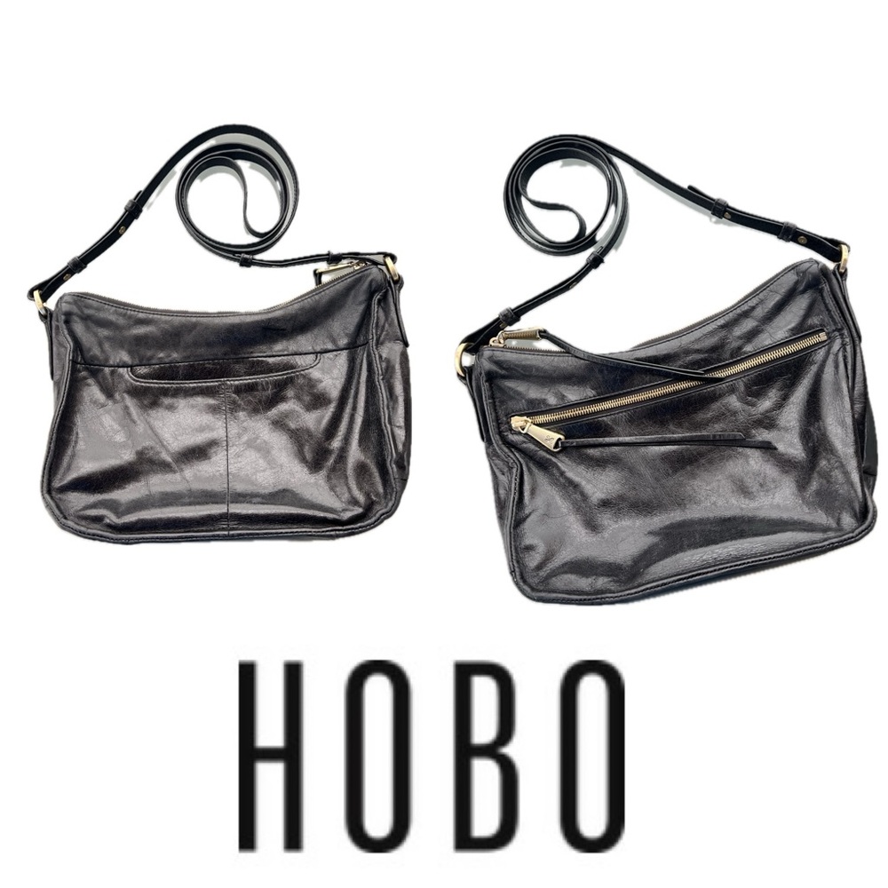 🖤Karder Black Vintage Hide Leather Crossbody Shoulder Bag HOBO